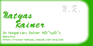 matyas rainer business card